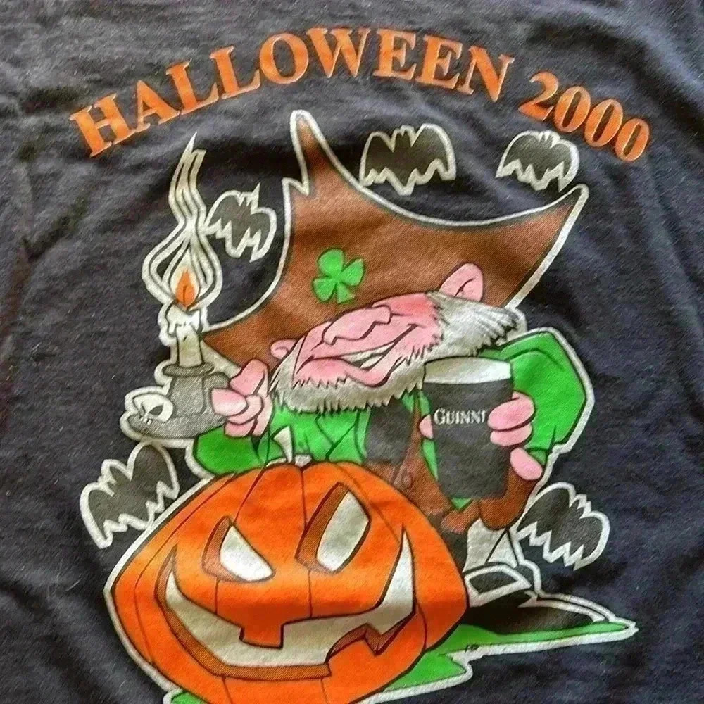 Vintage Y2K Halloween Guinness Irish Pub Drunk Leprechaun Pumpkin T Shirt Large - Picture 2 of 8